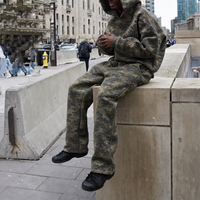 Ensemble survêtement personnalisé grande taille pour homme, motif camouflage Real Tree, délavé à l'acide, coupe ample et évasée, style jogger