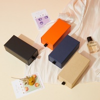Étui à lunettes rectangulaire noir rigide, style tiroir, emballage en papier kraft, boîte cadeau coulissante pour rouge à lèvres et lunettes de soleil