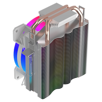 Refroidisseur de processeur Lovingcool RGB 2 caloducs Ventilateur de processeur pour ordinateur pour processeur PC LGA 1700 2011 90 mm Ventilateur de refroidissement de processeur Refroidisseur d'air Dissipateur thermique