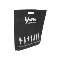 Sac à provisions non tissé noir à ultrasons recyclé écologique imprimé promotionnel bon marché sac fourre-tout sac réutilisable d'épicerie