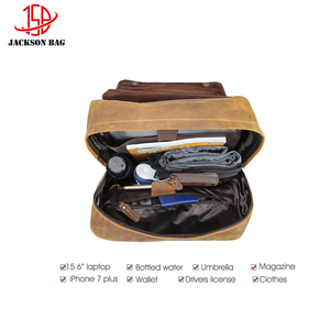 Sac à dos pour homme en cuir véritable vintage personnalisé Fermeture à glissière Nylon Mode Fait main Sac d'école Sac de voyage pour l'été l'hiver - Product Image 3