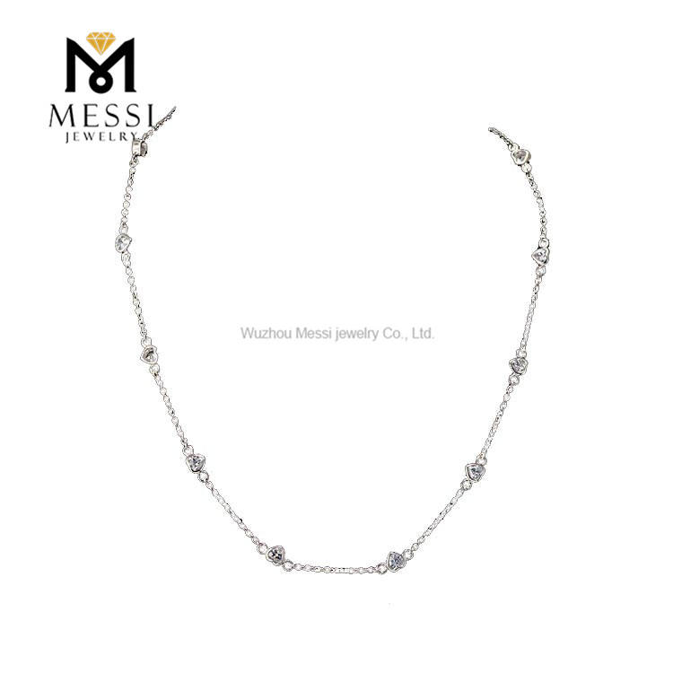 14K gold moissanite necklace