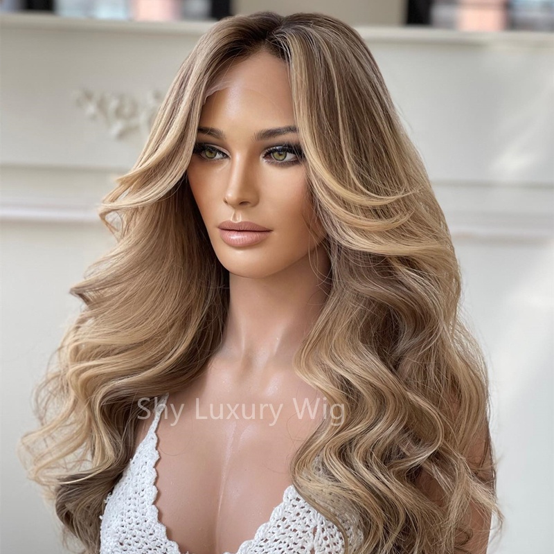 ash blonde lace front wig human hair