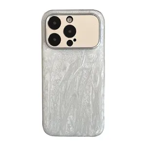 Cementontwerp Groot Raam Spiegel Telefoonhoesje Voor Iphone 15 14 13 12 11 Pro Max Hot Sale Tpu + Pc Hybride Beschermhoes