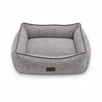 Coussin pour animaux de compagnie rectangulaire gris, doux, imperméable et antidérapant pour cage à chien