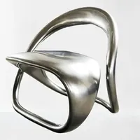 Spiegel-Edelstahl-Design Rückenlehne Kunst-Freizeitstuhl