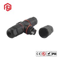 Connecteur Électrique Étanche IP67/IP68 en T à 3 Voies, Assemblé sur Site, M20, 2 à 8 Broches, à Vis, pour Câble