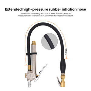 Pistolet de gonflage numérique multifonctionnel pour pneus 120 PSI, en métal, caoutchouc et ABS, outil de mesure de la pression des pneus de voiture - Product Image 6