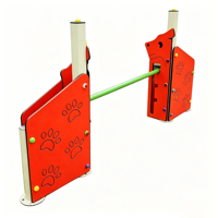 Obstacle d'agilité pour chien rouge vif, barre de saut robuste pour l'entraînement des animaux de compagnie, facile à assembler, jouet portable pour chiot, activité en plein air