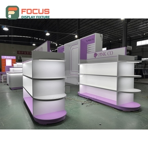 Vitrina Moderna para Pelucas con Puerta de Vidrio, Cajón, Estante e Iluminación, Mueble Central para Exhibición de Pelucas - Product Image 2