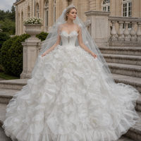 Robes de mariée Jancember HZ023 Princess Sweetheart en satin et cristaux, style robe de bal pour la mariée