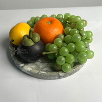 Plateau rond en marbre naturel, plateau de rangement décoratif multifonctionnel pour la maison et la cuisine