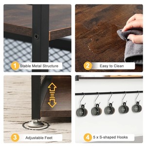 Support de rangement pour réfrigérateur de bar de cuisine à domicile Étagères d'organisation sur pied Étagère pour boulanger Support pour <span class=keywords><strong>four</strong></span> à <span class=keywords><strong>micro</strong></span>-ondes <span class=keywords><strong>Mini</strong></span> étagère pour réfrigérateur - Product Image 2