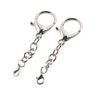 Llavero de Metal, Aleación de Zinc, Cierre de Mosquetón, Cadena, Forma Redonda, Conector para Llavero, Accesorio para Manualidades - Product Image 1