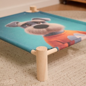 Cuccia per Animali Domestici Impermeabile e Staccabile con Motivi Animali, Letto per Cani e Gatti con Gambe in Legno Rialzate dal Suolo - Product Image 3