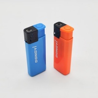 Briquet court de bonne qualité Briquet jet coupe-vent de luxe bleu butane flamme
