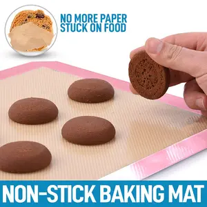 大型ピンクノンスティックシリコーンベーキングマットカスタムサイズ耐熱性と食品安全用オーブンスクエア形状-ベーキング & ペストリーツール - Product Image 3