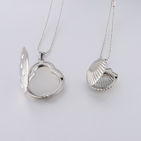 Colliers médaillons photo couleur argent en acier inoxydable, pendentifs ovales motif fleur du mois, cadeau pour femme