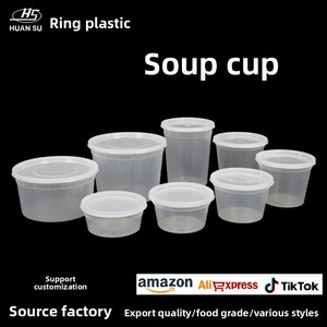 Wegwerp plastic ronde soepbekers & dessertkommen, transparant, verzegeld, afhaallocaties, voedselveilig, verkocht per doos - Product Image 5