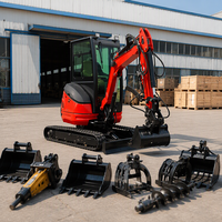 Mini-excavatrice compacte hydraulique certifiée CE EPA pour le développement de sites agricoles, les travaux de rénovation paysagère, 2 tonnes, 3 tonnes