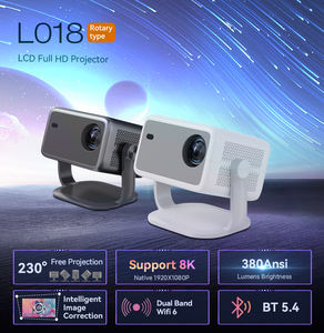 โปรเจคเตอร์พกพาความสว่างสูง 380 ลูเมนส์ โหมดโฟกัสอัตโนมัติ ระบบแอนดรอยด์ 14 รองรับ WiFi6 เสียงสเตอริโอ HIFI ไฟ LED 5.4 ดวง ความละเอียด 8K สำหรับโฮมเธียเตอร์ - Product Image 2