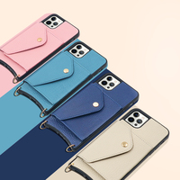 Étui de téléphone à bandoulière en cuir véritable texturé grain de galet, style moderne tendance, pour iPhone 18 Pro Max Duo