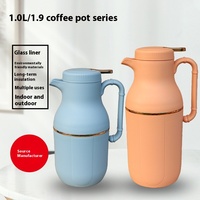 Pot kopi 1,0l kapasitas kecil 1,9l botol teh vakum baru stoples air panas menampilkan termos pelapis dalam kaca untuk teh kopi
