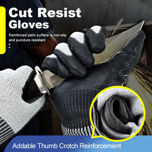 LQS OEM Industrial <span class=keywords><strong>PU</strong></span> recubierto Anti corte seguridad trabajo guantes resistentes a cortes ANSI nivel 6 para trabajo pesado - Product Image 3