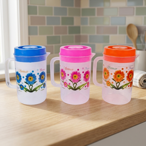 Jarra de Agua de Plástico con Tapa, Diseño Minimalista, 2L, Apta para Alimentos, con Asa, Antiderrames, para Uso Diario en el Hogar y la Cocina - Product Image 2