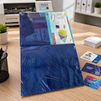 Fournitures de papeterie de bureau, 100 feuilles, 0,125 mm, 125 microns, format A4, couleur bleue, feuille de reliure en PVC, couverture en PVC