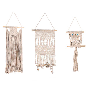 Décoration murale <span class=keywords><strong>en</strong></span> <span class=keywords><strong>macramé</strong></span> hibou bohème, tapisserie <span class=keywords><strong>en</strong></span> corde de coton tissée à la main, style bohème, pour salon, chambre, décoration intérieure - Product Image 1