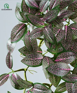 ต้นไม้เทียมตามใบ <span class=keywords><strong>fittonia</strong></span> แขวนอยู่ที่บ้านสวนสำหรับสำนักงานที่หลงทางการแขวนใบไม้สีเขียวไม้เลื้อยเทียม - Product Image 5