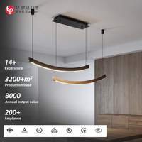 Lustre suspendu personnalisé en noyer, style nordique moderne, pour restaurant, îlot de cuisine, salon - Grande vente