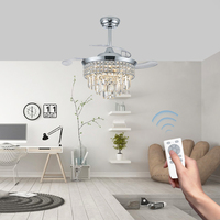 Ventilador de Techo con Aspas de Cristal de 52 Pulgadas para Dormitorios Grandes y Comedores