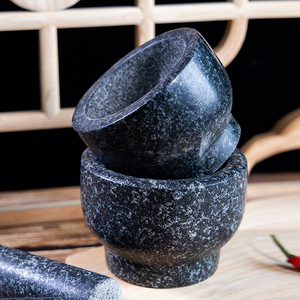 Stone Mortar And Pestle Set Natural Stone Manual <b>Herb</b> Spice <b>Grinder</b> Garlic Crusher Durable Kitchen Tool - Product Image 2