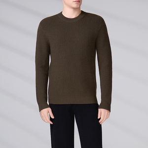 Suéter de Punto Personalizado con Cuello Redondo, Fabricante de Prendas de Punto BSCI, Suéter Informal de Invierno para Hombre, Tejido con Lana Merino Pura - Product Image 1