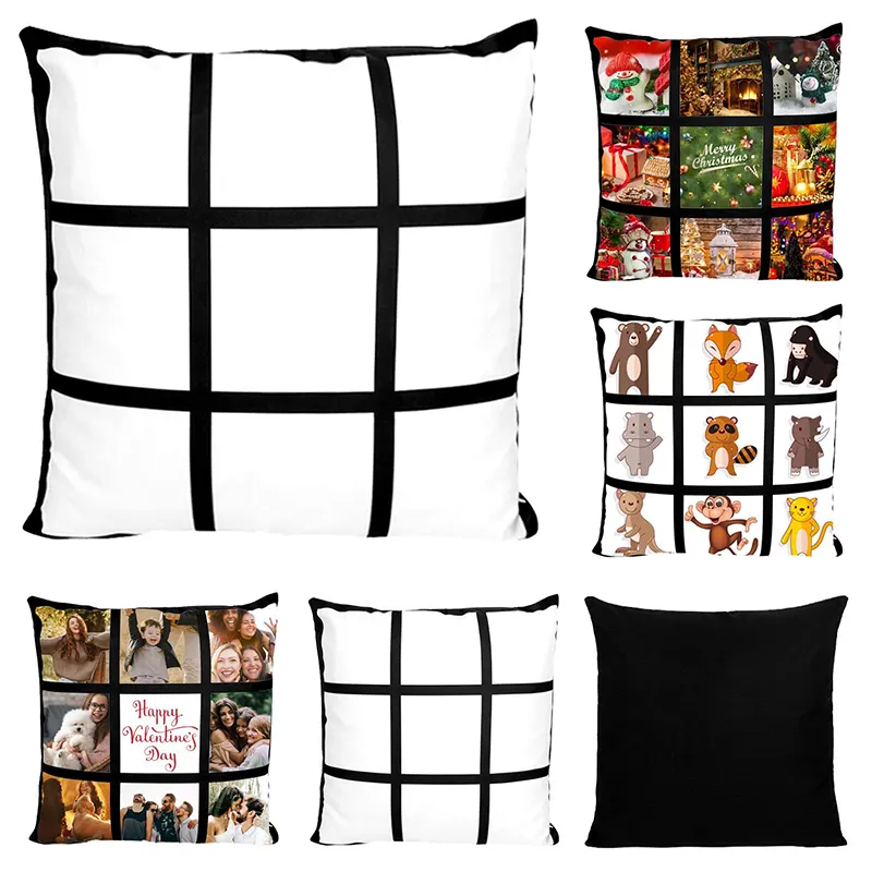 Custom Size Logo Photo Polyester Pillow Covers DIY Printable Blank Pillow Cases Sublimation For Christmas Gift
