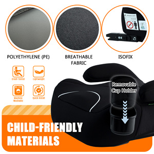 Seggiolino Auto <span class=keywords><strong>Booster</strong></span> ECE R129 I-Size <span class=keywords><strong>ISOFIX</strong></span> 125-150cm Senza Schienale con Portabicchieri in HDPE Stampato a Soffiaggio - Product Image 5