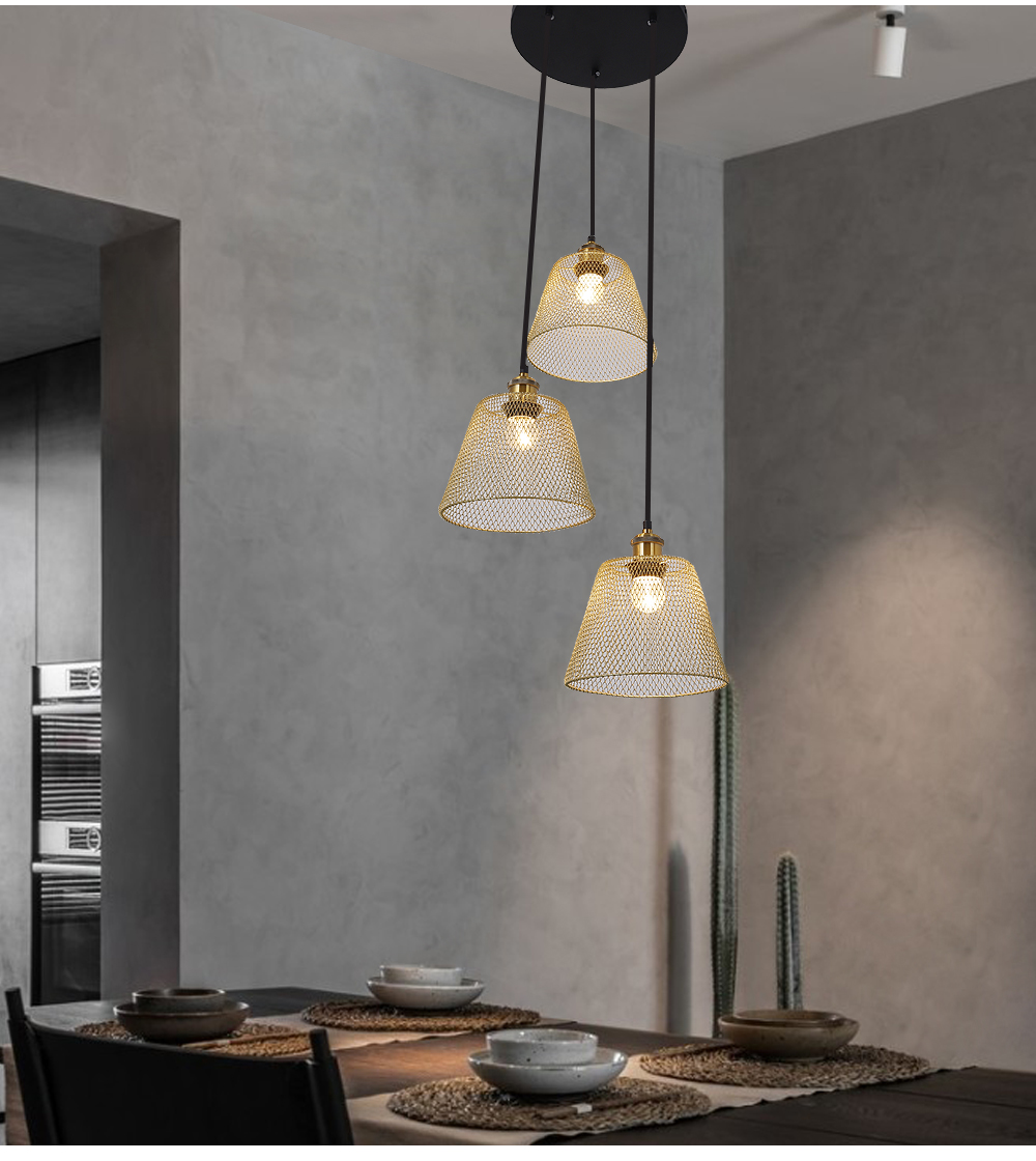 Odm OemTop Grade Custom Ceiling Lamp Black Iron Net Chandelier Suitable For Hotel Restaurant