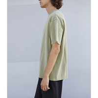 Vente en gros basique uni décontracté col rond poids lourd unisexe coton vêtement colorant pigmenté t-shirts pour hommes