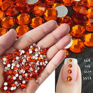 Hyacinth SS20 Silver Base Faceted Flat Back Glass Rhinestones Non-Hotfix For DIY Crafts Nails Shoes Garments