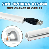 Ocultador de cable de pared, cubierta de cable autoadhesivo para cables, cubierta de cable flexible, alcantarilla de cable para gestión de cables