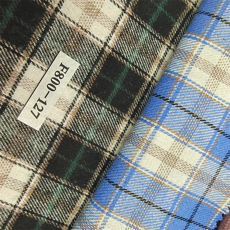 High quality TC brushed plaid fabric Very Multi Color Fleece Garment Flannel Suit Fabric