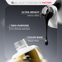 Usine Beau Color Chrome Noir Blanc Base Gel Couleurs One Step Chrome Base Gel Vernis Multifonction Base Gel Vernis À Ongles