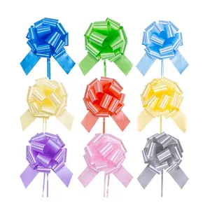 Wholesale High Quality Large Party Wedding Poly Plastic Solid Gift Custom Printed Pull String Bow Ribbon