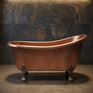 Bañera Ovalada de Cobre Martillado con Patas, Bañera de Metal para Hogar y Hotel - Product Image 1