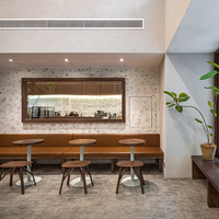 Vitrine de présentation en verre rétro personnalisée pour café, îlot de présentation en bois pour desserts, étagère de boulangerie, comptoir de bar, mobilier design