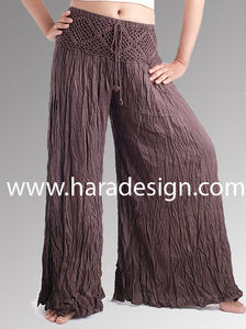 Pantalones de Invierno para Mujer, Diseño Moderno con Textura Arrugada, Frente Plano con Encaje, Transpirables, Ecológicos, Antiarrugas, Corte de Bota, 100% Algodón - Product Image 3