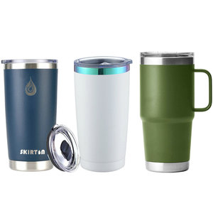 Taza de viaje aislada con logotipo personalizado, vaso de acero inoxidable de 20 oz con tapa deslizante, vaso que mantiene la temperatura fría o caliente - Product Image 1