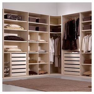 Prima personnalisé L forme moderne chambre verre et bois armoire placard meubles pour dressing - Product Image 1